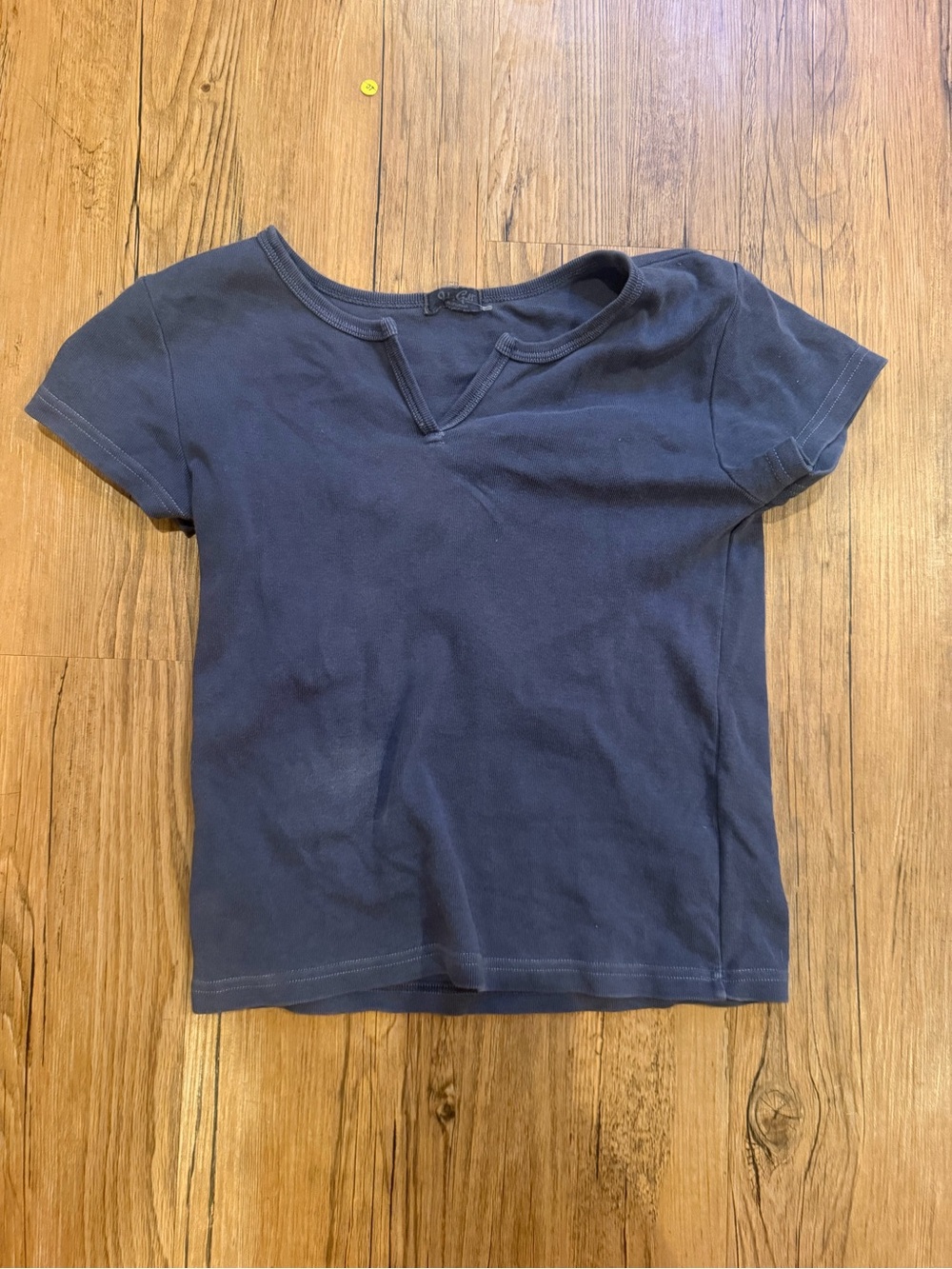 Brandy Melville Blue Short-Sleeve V-Notch Tee